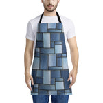 Patchwork Denim Jeans Pattern Print Apron