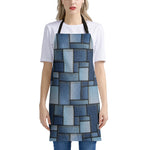 Patchwork Denim Jeans Pattern Print Apron
