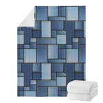 Patchwork Denim Jeans Pattern Print Blanket