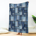 Patchwork Denim Jeans Pattern Print Blanket