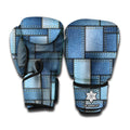 Patchwork Denim Jeans Pattern Print Boxing Gloves