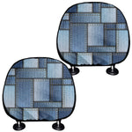 Patchwork Denim Jeans Pattern Print Car Headrest Covers