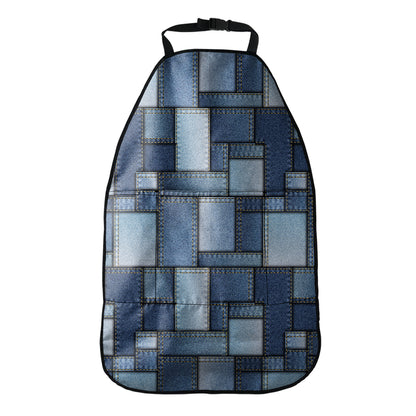 Patchwork Denim Jeans Pattern Print Car Seat Organizers