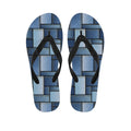 Patchwork Denim Jeans Pattern Print Flip Flops