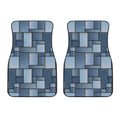 Patchwork Denim Jeans Pattern Print Front Car Floor Mats