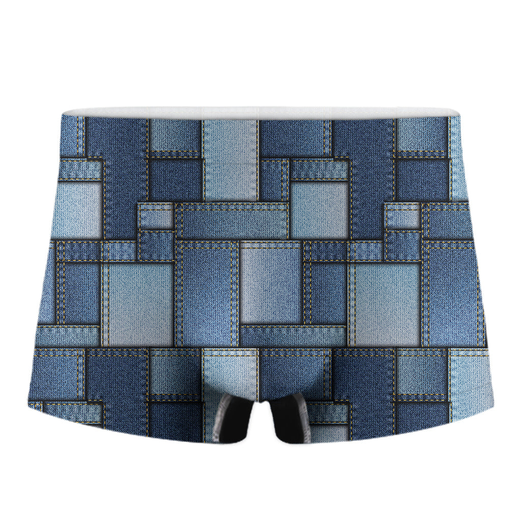 Patchwork Denim Jeans Pattern Print Men's Boxer Briefs