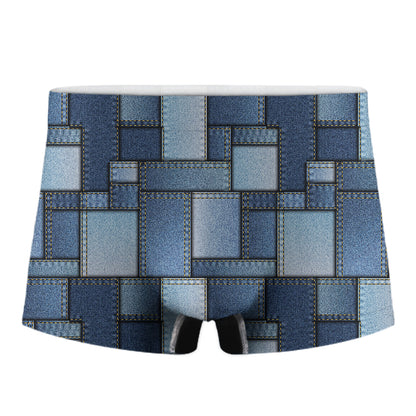 Patchwork Denim Jeans Pattern Print Men's Boxer Briefs