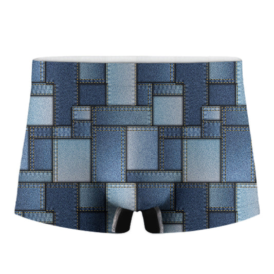Patchwork Denim Jeans Pattern Print Men's Boxer Briefs