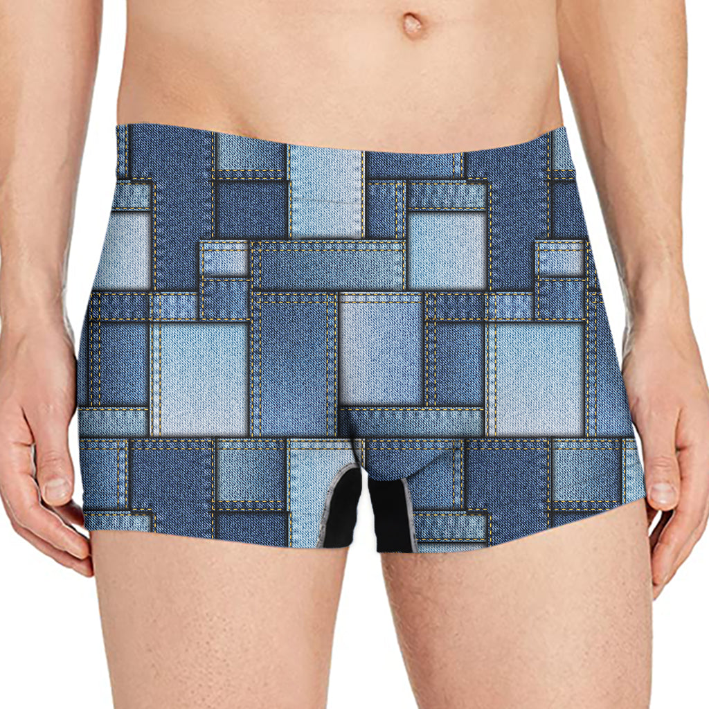 Patchwork Denim Jeans Pattern Print Men's Boxer Briefs