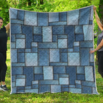 Patchwork Denim Jeans Pattern Print Quilt