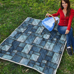 Patchwork Denim Jeans Pattern Print Quilt