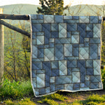 Patchwork Denim Jeans Pattern Print Quilt