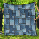 Patchwork Denim Jeans Pattern Print Quilt