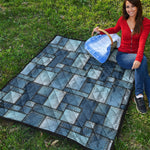 Patchwork Denim Jeans Pattern Print Quilt