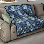 Patchwork Denim Jeans Pattern Print Quilt