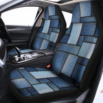 Patchwork Denim Jeans Pattern Print Universal Fit Car Seat Covers