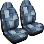 Patchwork Denim Jeans Pattern Print Universal Fit Car Seat Covers