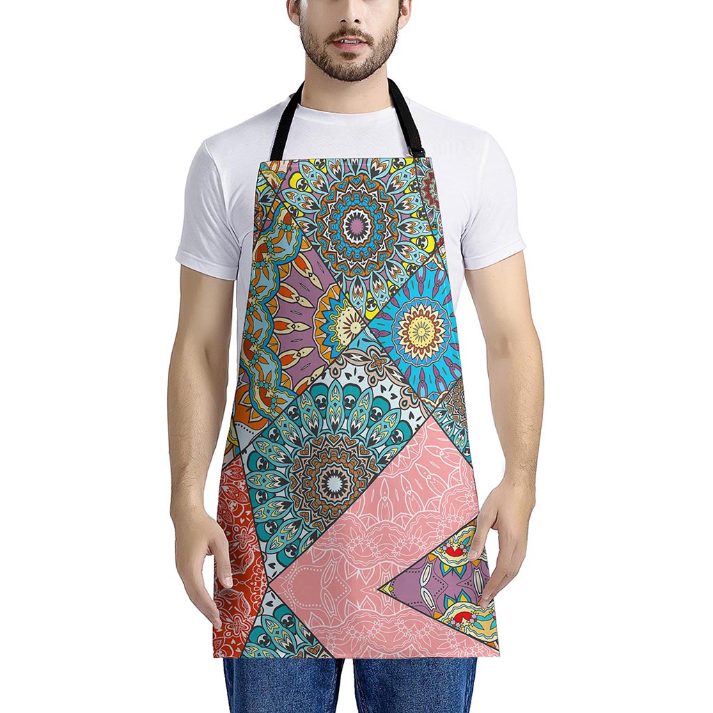 Patchwork Mandala Bohemian Pattern Print Apron