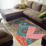 Patchwork Mandala Bohemian Pattern Print Area Rug GearFrost