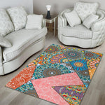 Patchwork Mandala Bohemian Pattern Print Area Rug GearFrost