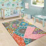 Patchwork Mandala Bohemian Pattern Print Area Rug GearFrost