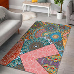 Patchwork Mandala Bohemian Pattern Print Area Rug GearFrost