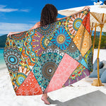 Patchwork Mandala Bohemian Pattern Print Beach Sarong Wrap