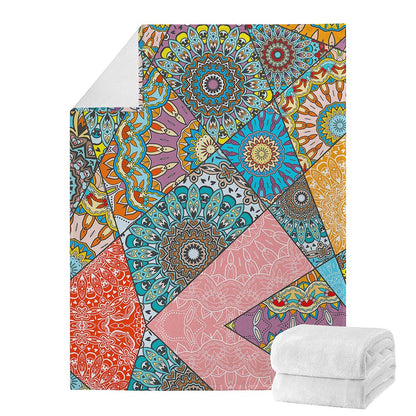 Patchwork Mandala Bohemian Pattern Print Blanket