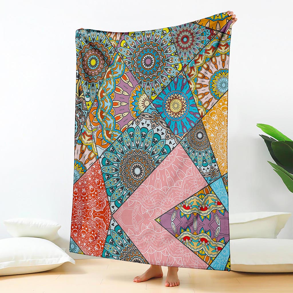 Patchwork Mandala Bohemian Pattern Print Blanket