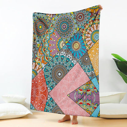 Patchwork Mandala Bohemian Pattern Print Blanket