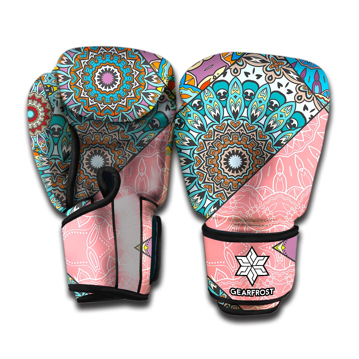 Patchwork Mandala Bohemian Pattern Print Boxing Gloves