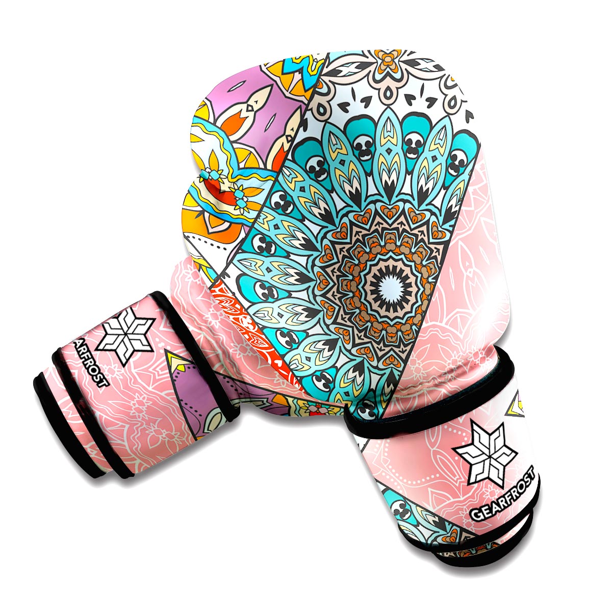 Patchwork Mandala Bohemian Pattern Print Boxing Gloves