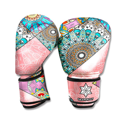 Patchwork Mandala Bohemian Pattern Print Boxing Gloves
