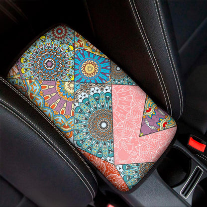 Patchwork Mandala Bohemian Pattern Print Car Center Console Cover