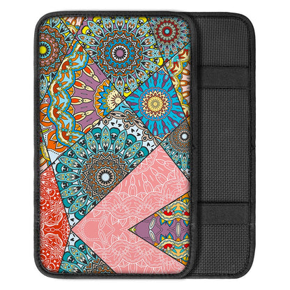 Patchwork Mandala Bohemian Pattern Print Car Center Console Cover