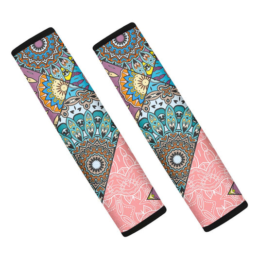 Patchwork Mandala Bohemian Pattern Print Car Seat Belt Covers