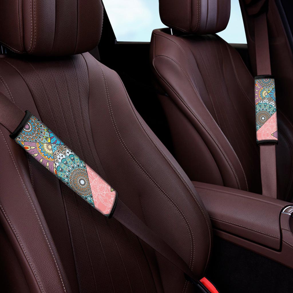 Patchwork Mandala Bohemian Pattern Print Car Seat Belt Covers