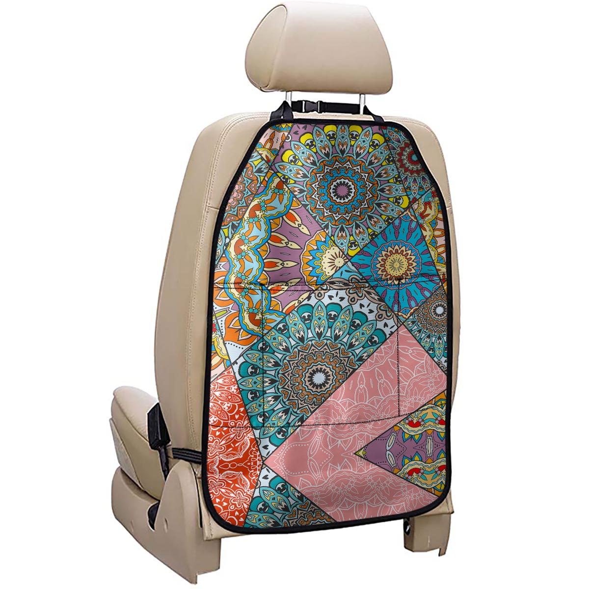 Patchwork Mandala Bohemian Pattern Print Car Seat Organizers