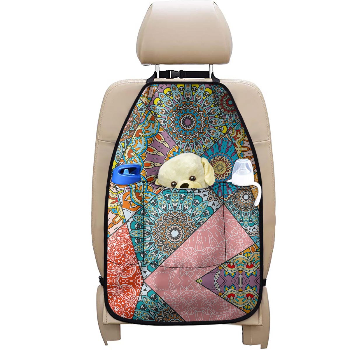 Patchwork Mandala Bohemian Pattern Print Car Seat Organizers