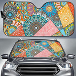 Patchwork Mandala Bohemian Pattern Print Car Sun Shade GearFrost