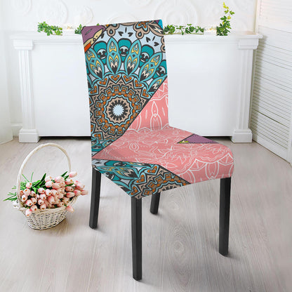 Patchwork Mandala Bohemian Pattern Print Dining Chair Slipcover