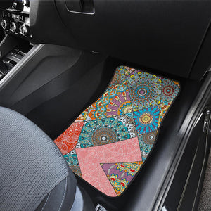 Patchwork Mandala Bohemian Pattern Print Front and Back Car Floor Mats