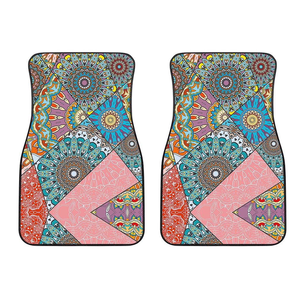 Patchwork Mandala Bohemian Pattern Print Front Car Floor Mats
