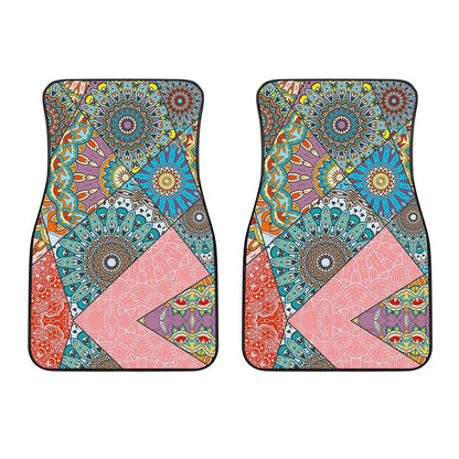 Patchwork Mandala Bohemian Pattern Print Front Car Floor Mats