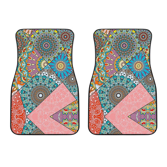 Patchwork Mandala Bohemian Pattern Print Front Car Floor Mats