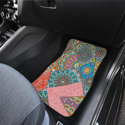 Patchwork Mandala Bohemian Pattern Print Front Car Floor Mats