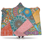 Patchwork Mandala Bohemian Pattern Print Hooded Blanket