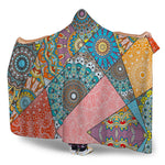 Patchwork Mandala Bohemian Pattern Print Hooded Blanket