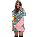Patchwork Mandala Bohemian Pattern Print Hoodie Dress GearFrost