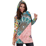 Patchwork Mandala Bohemian Pattern Print Hoodie Dress GearFrost